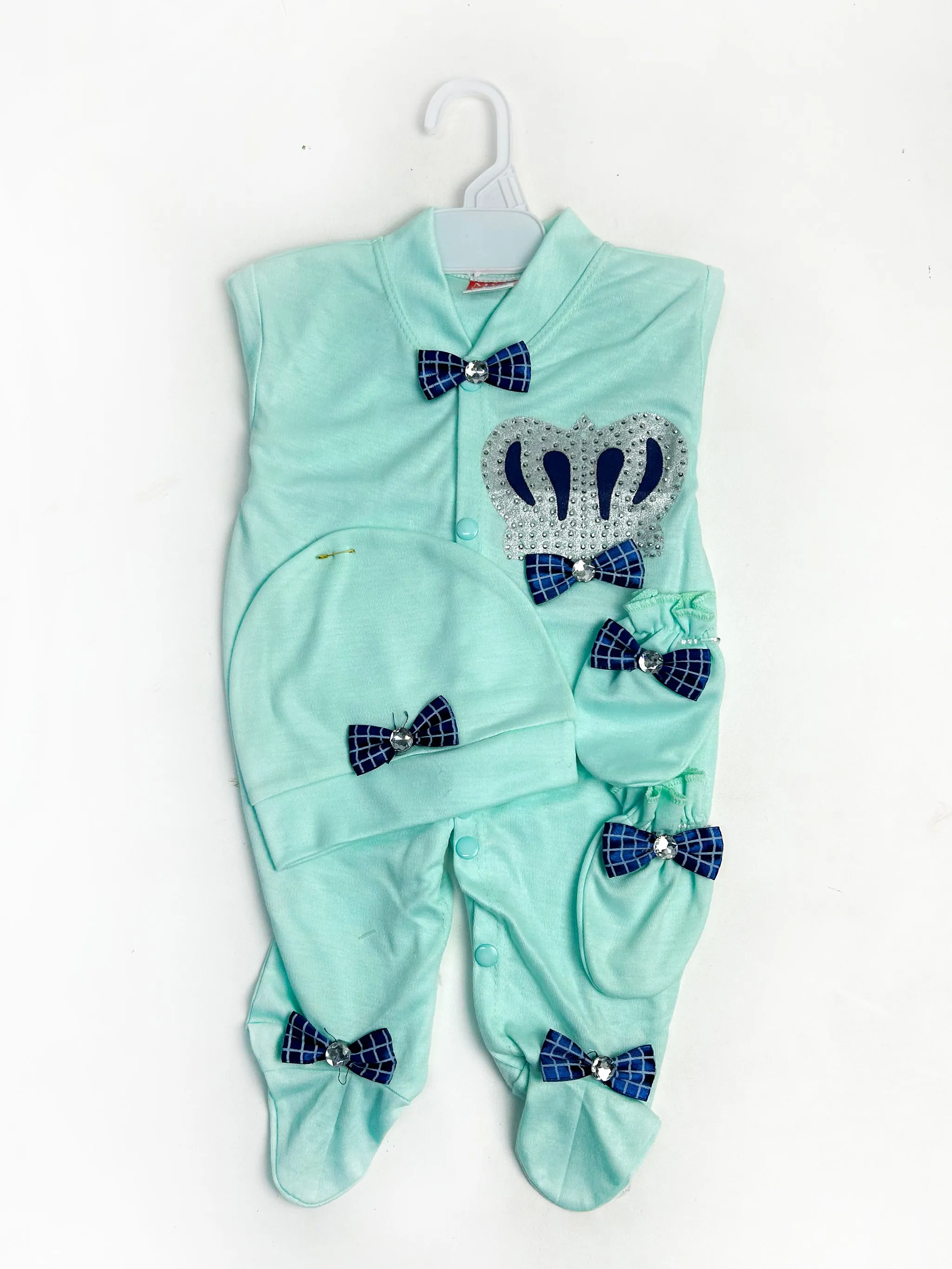 0Mth - 3Mth Light Blue Bow 3Pcs Gift Set For Newborn NBGS86