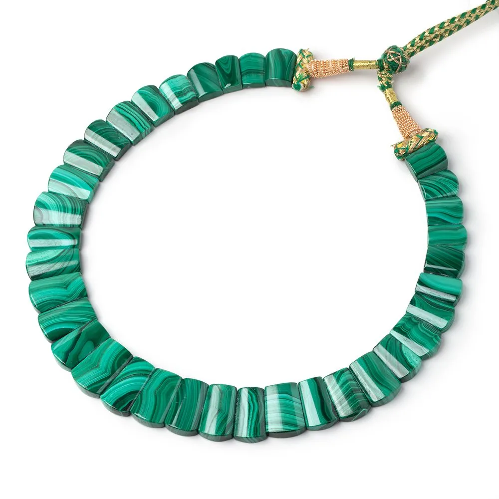 13x8-21x12mm Malachite Plain Fancy Shape Collar 35 Beads