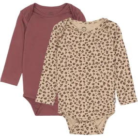 2-Pack Bodysuit Long Sleeves - Rose Brown