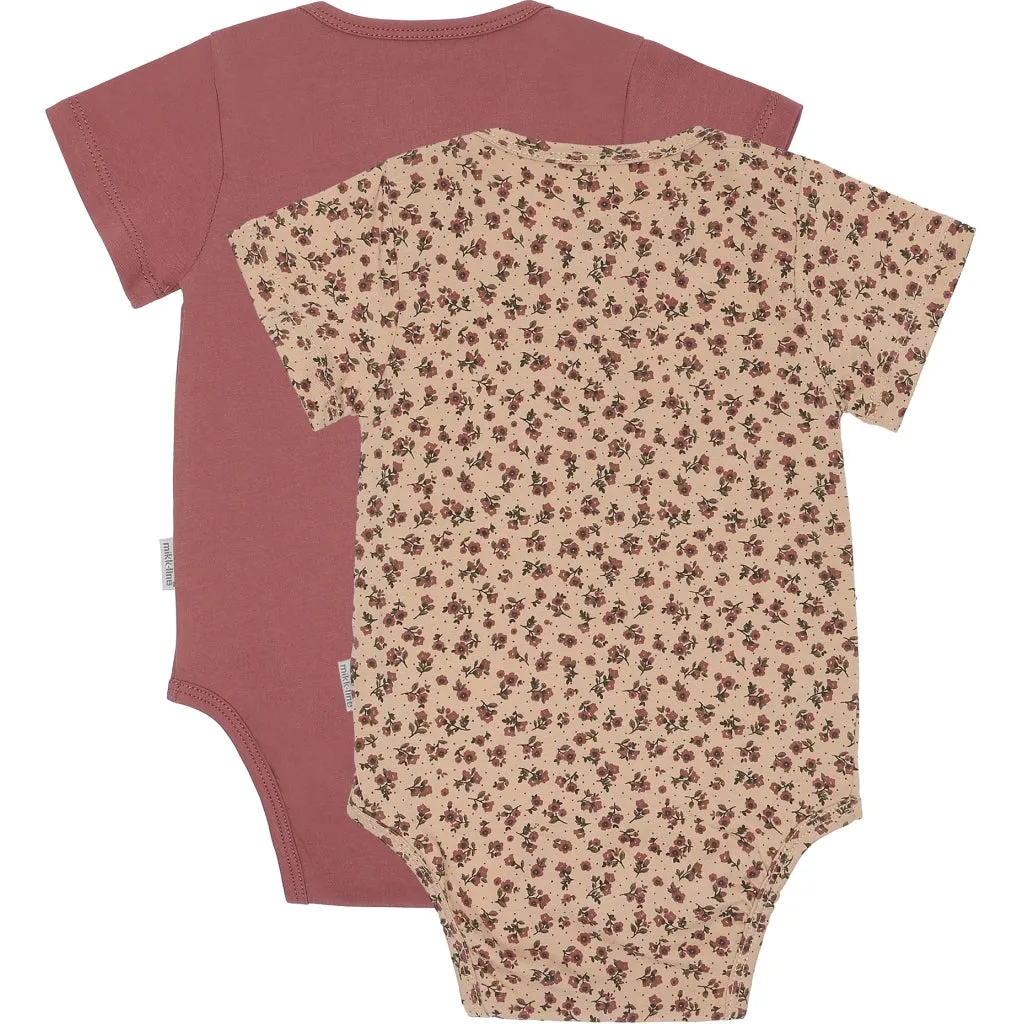 2-Pack Bodysuit Short Sleeves - Rose Brown