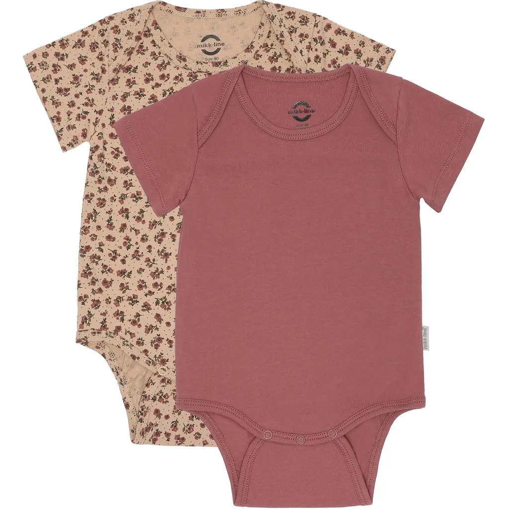 2-Pack Bodysuit Short Sleeves - Rose Brown