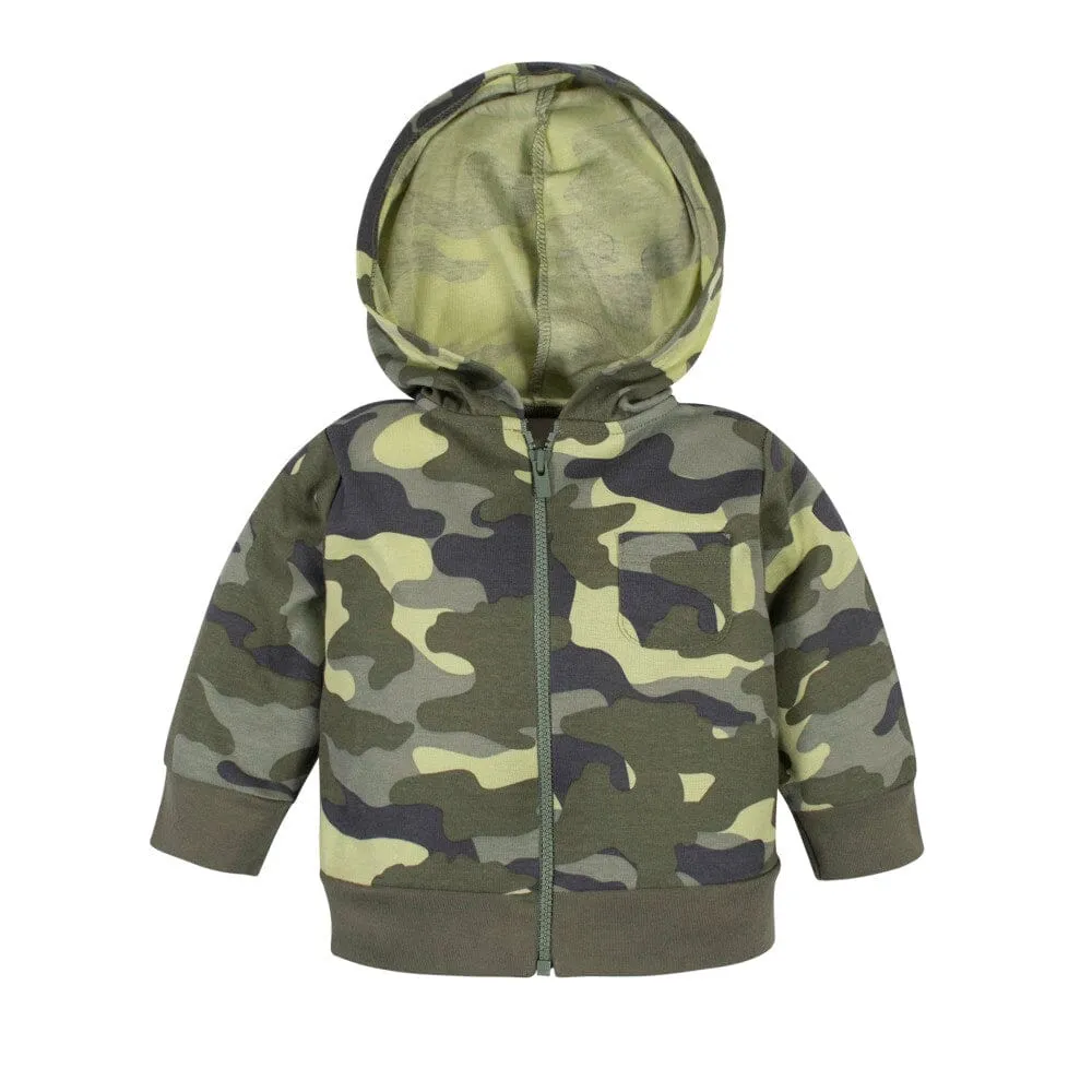 3-Piece Baby Boys Camo Onesies® Bodysuit, Jacket & Pant Set