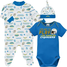 3-Piece Baby Boys Chargers Bodysuit, Sleep 'N Play & Cap Set