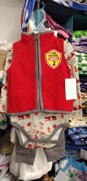 3 Piece Vest Set: Fire Truck