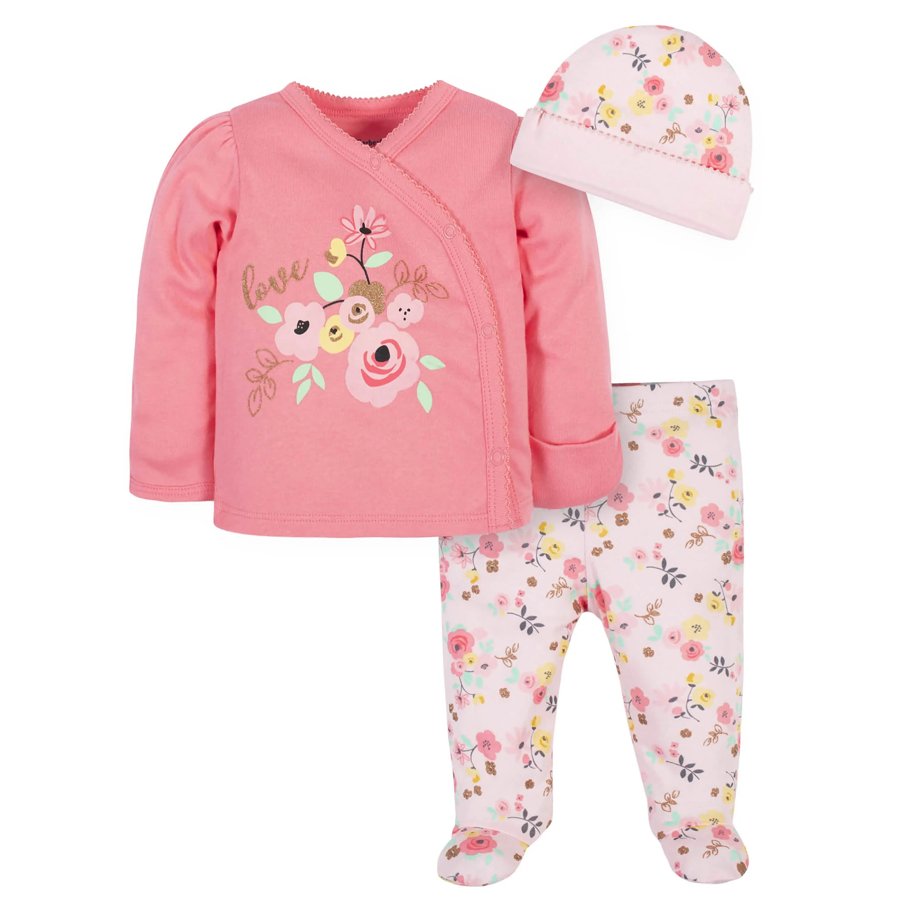 6-Piece Baby Girls Love You Onesies® Bodysuits & Take-Me-Home Set