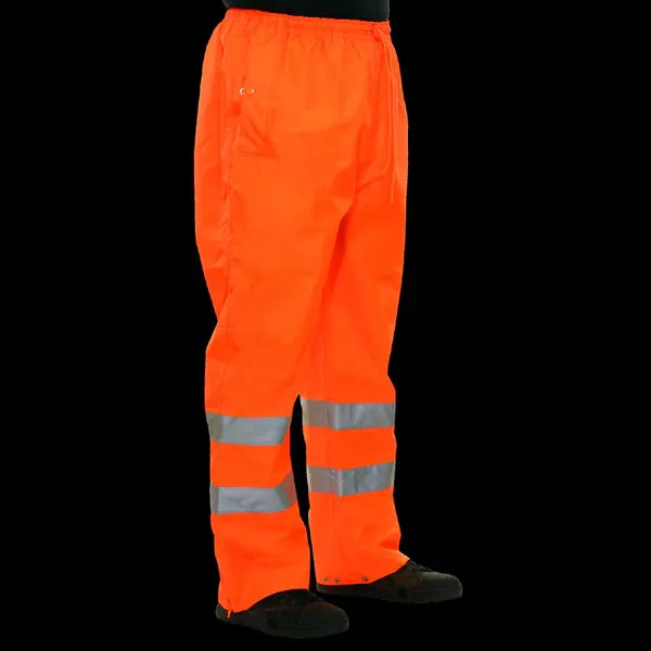 700STOR Safety Pants: Breathable Waterproof Hi-Vis Orange Pants: ANSI Class E