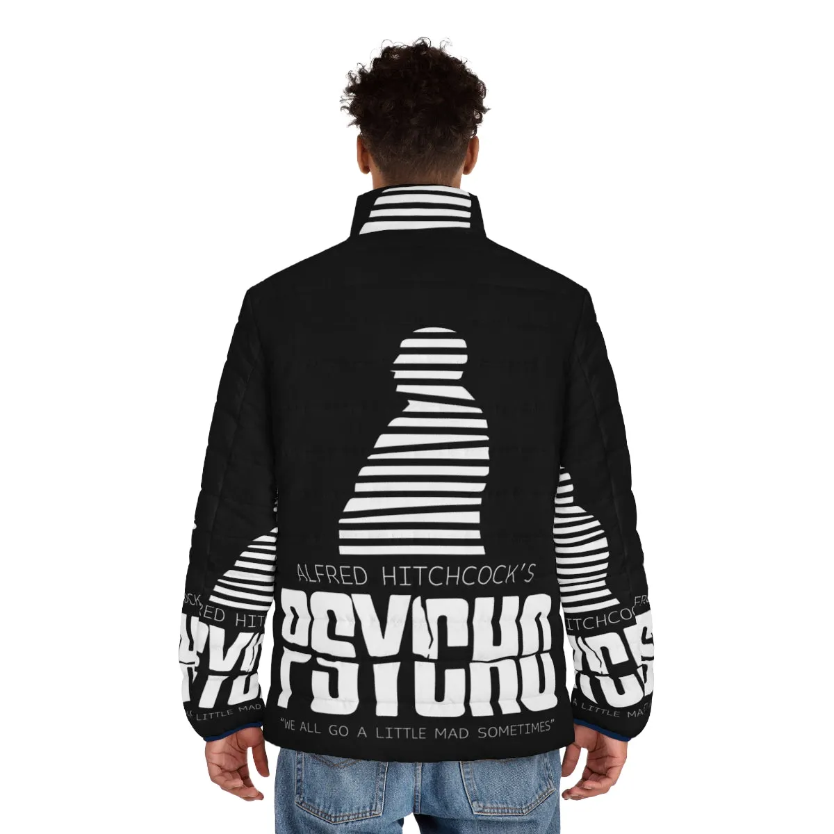 Alfred Hitchcock's Psycho Inspired Black & White Puffer Jacket