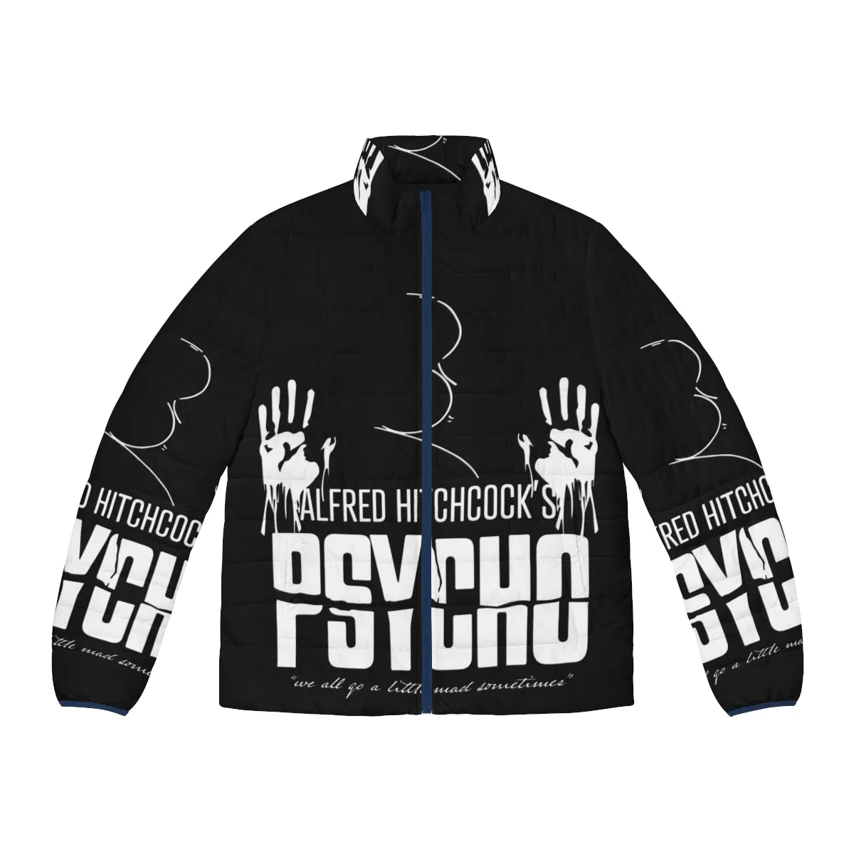 Alfred Hitchcock's Psycho Inspired Black & White Puffer Jacket