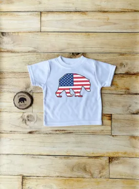 American Flag Bear Bodysuits, Shirts & Raglans for Baby, Toddler & Youth