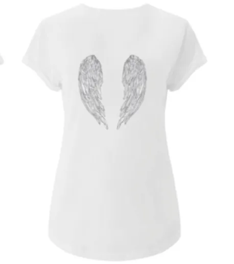 Angel Wing Back T Shirt | White