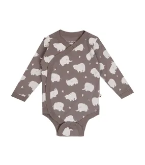 Animal Long Sleeve Kimono Bodysuit - Thunder