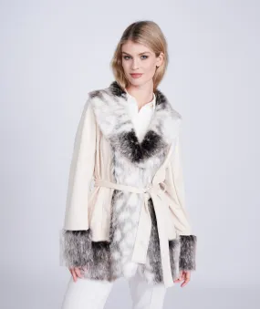 Ariella Coat - Snow/leopard