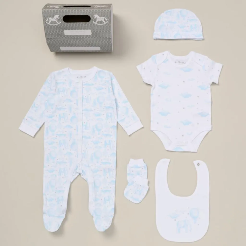 Baby Boy 'Balloon and Elephant' Clothing Set