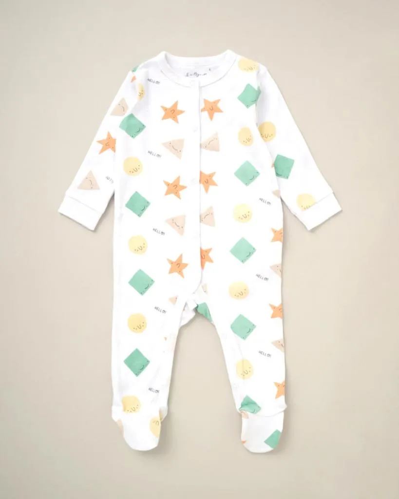 Baby Clothing Unisex White 'Shapes' 5 Piece Set