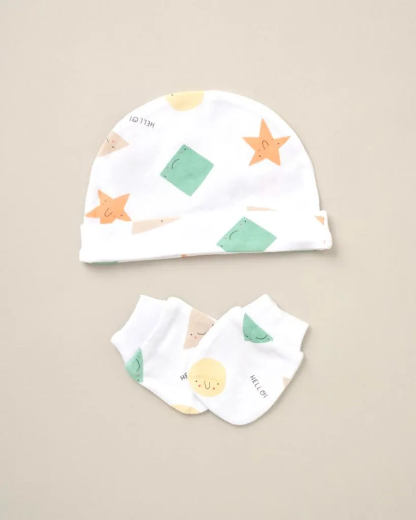 Baby Clothing Unisex White 'Shapes' 5 Piece Set