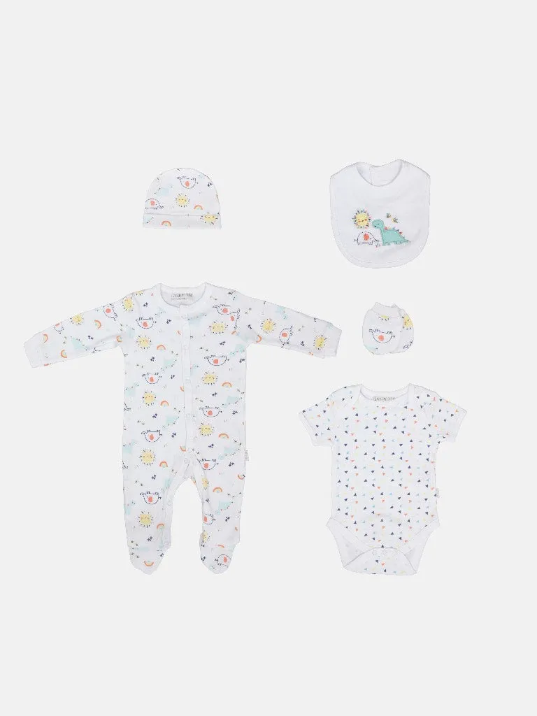 Baby Unisex Watch Me Grow Dino Safari 5-piece Set-White