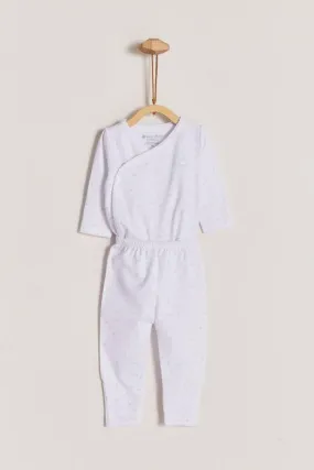 Babycottons Sleepy Night Bodysuit & Pants set  Light Blue