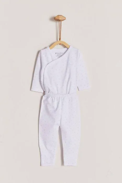 Babycottons Sleepy Night Bodysuit & Pants set  Light Blue