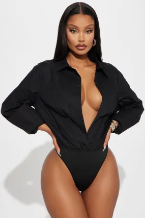 Big Boss Poplin Bodysuit - Black