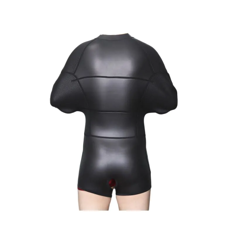 Black Leather Bodysuit for Mens Binding Bondage Fun