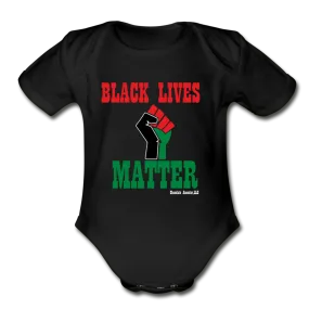 Black Lives Matter Pan African RBG Organic Short Sleeve Baby Bodysuit