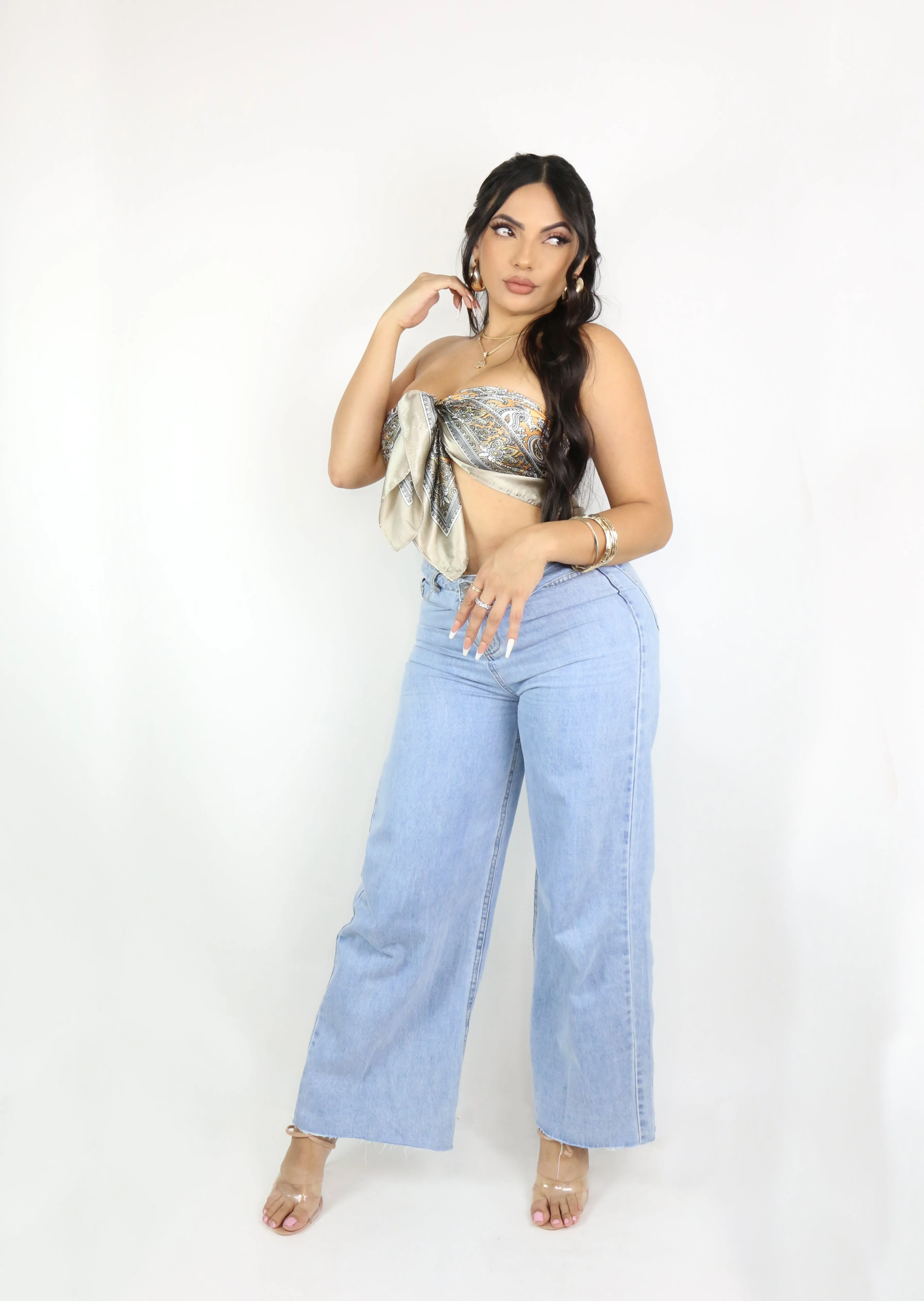 Blue Jean Babe - Denim Wide Leg Pants