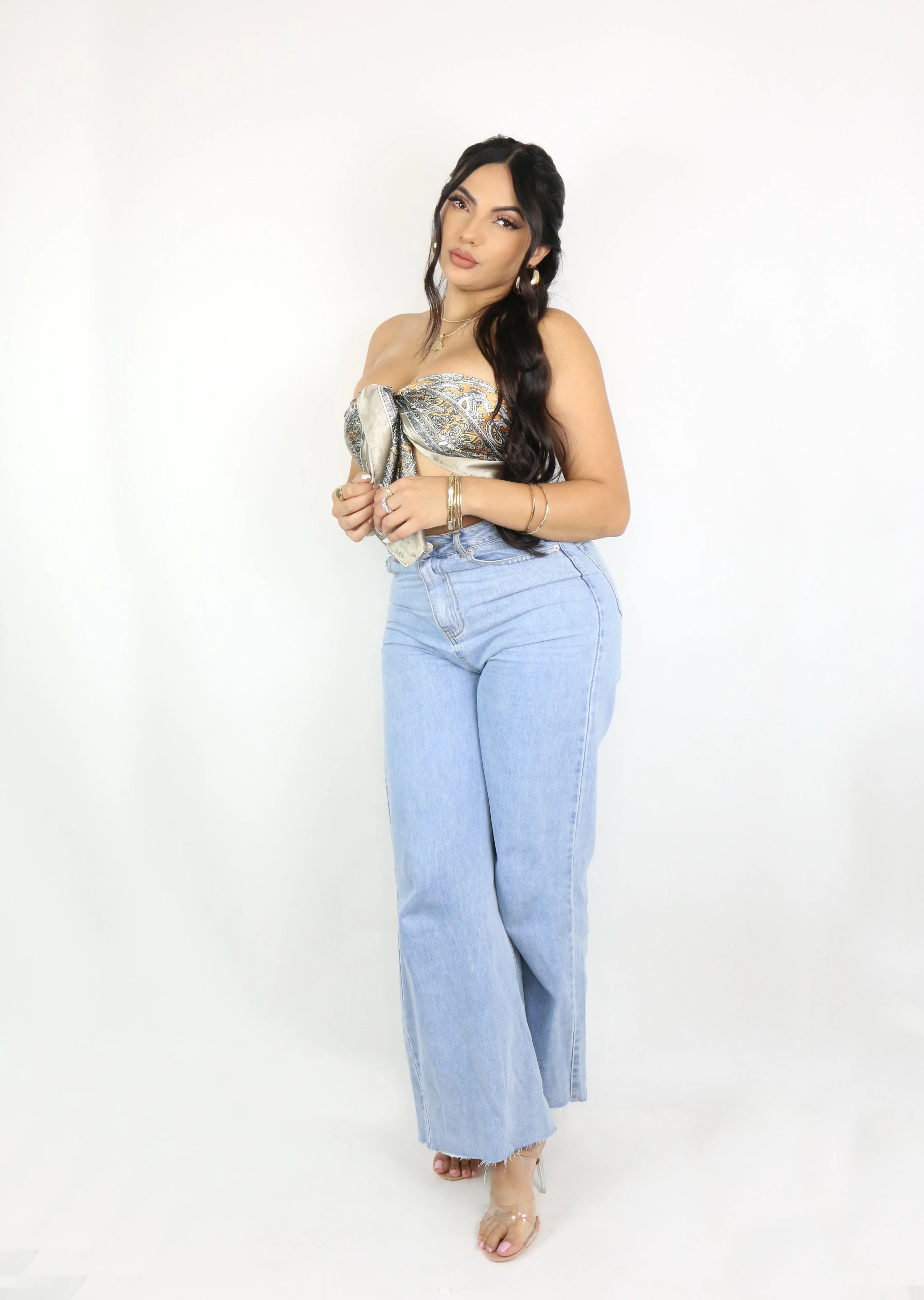 Blue Jean Babe - Denim Wide Leg Pants