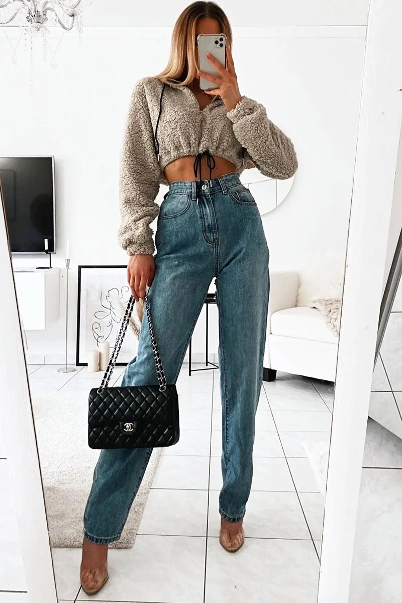 Blue Oversized Mom Jeans - Hannie