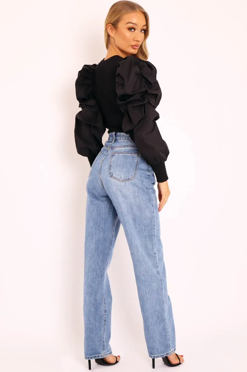 Blue Oversized Mom Jeans - Hannie