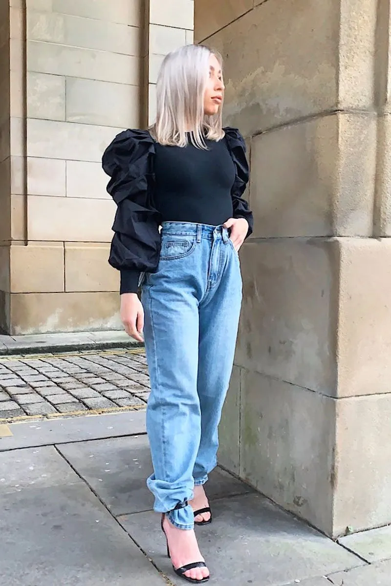 Blue Oversized Mom Jeans - Hannie