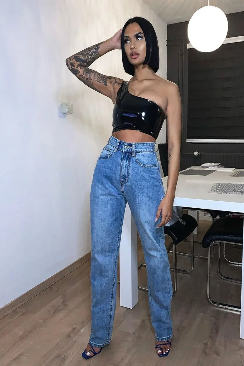 Blue Oversized Mom Jeans - Hannie