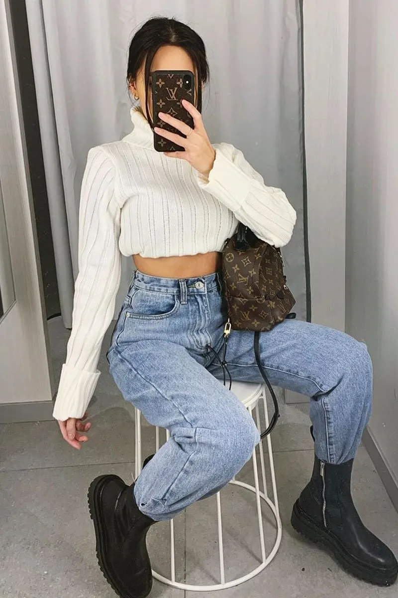 Blue Oversized Mom Jeans - Hannie