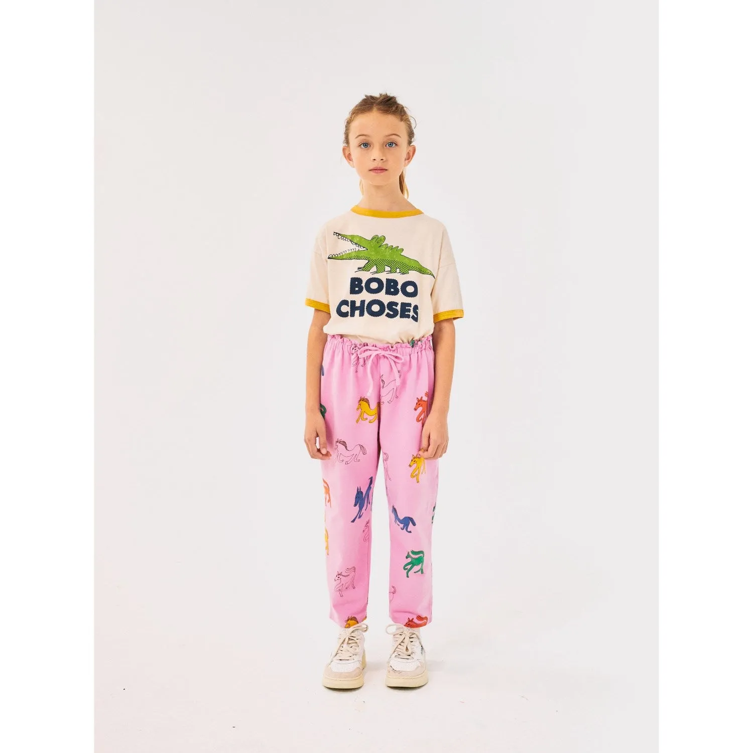 Bobo Choses Pink Wonder Horse All Over Paper Bag JAndging Pants