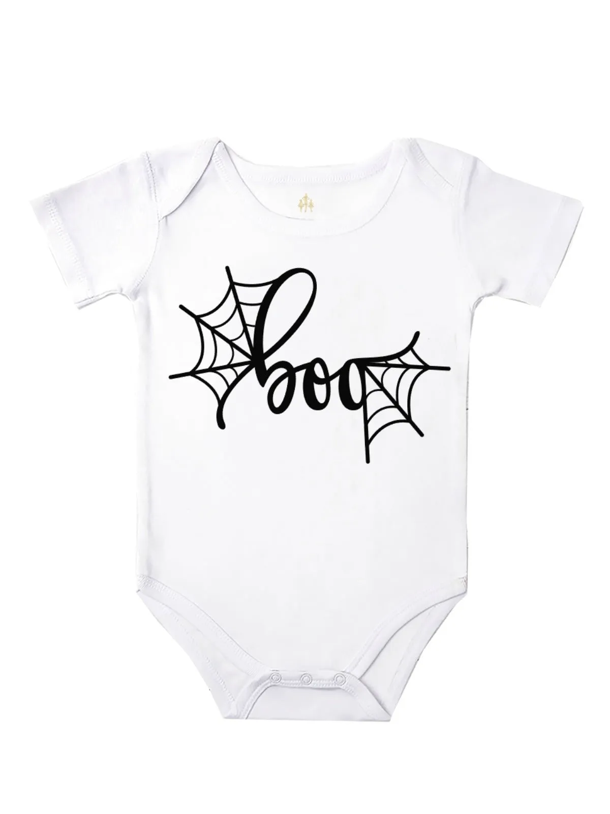 Boo Spiderweb Baby Bodysuit - White