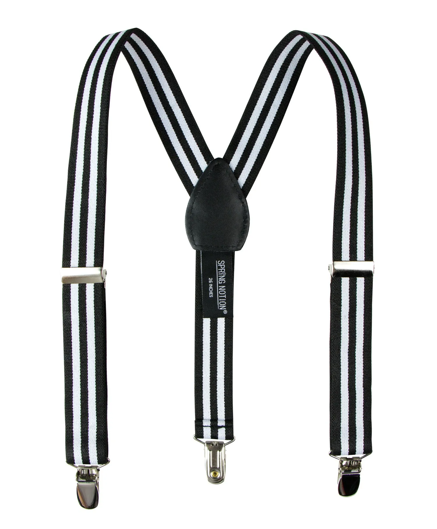 Boys' 4 Piece Suspenders Outfit, Black/White/Black w/White Stripes/Black