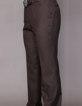 BROWN MODERN FIT FLAT FRONT DRESS PANTS