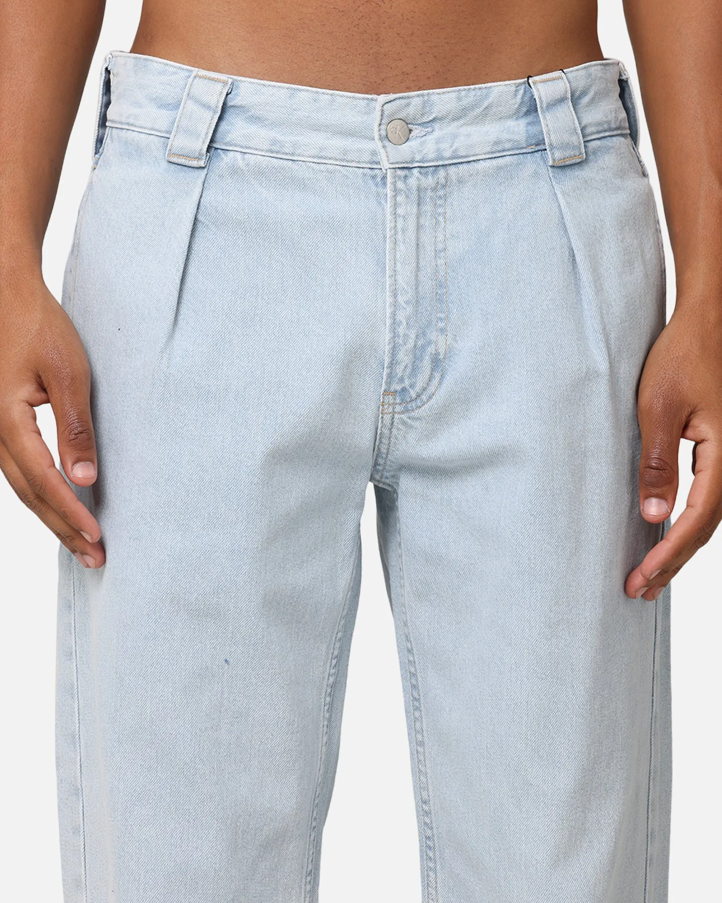 Calvin Klein 90's Loose Pleated Jeans Light Blue