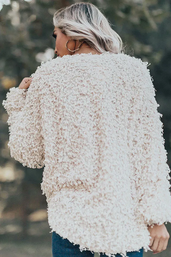 Chic Peek Popcorn Knit Light Weight Jacket In Ivory