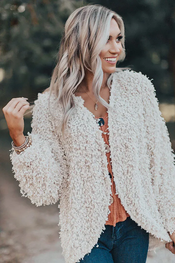 Chic Peek Popcorn Knit Light Weight Jacket In Ivory