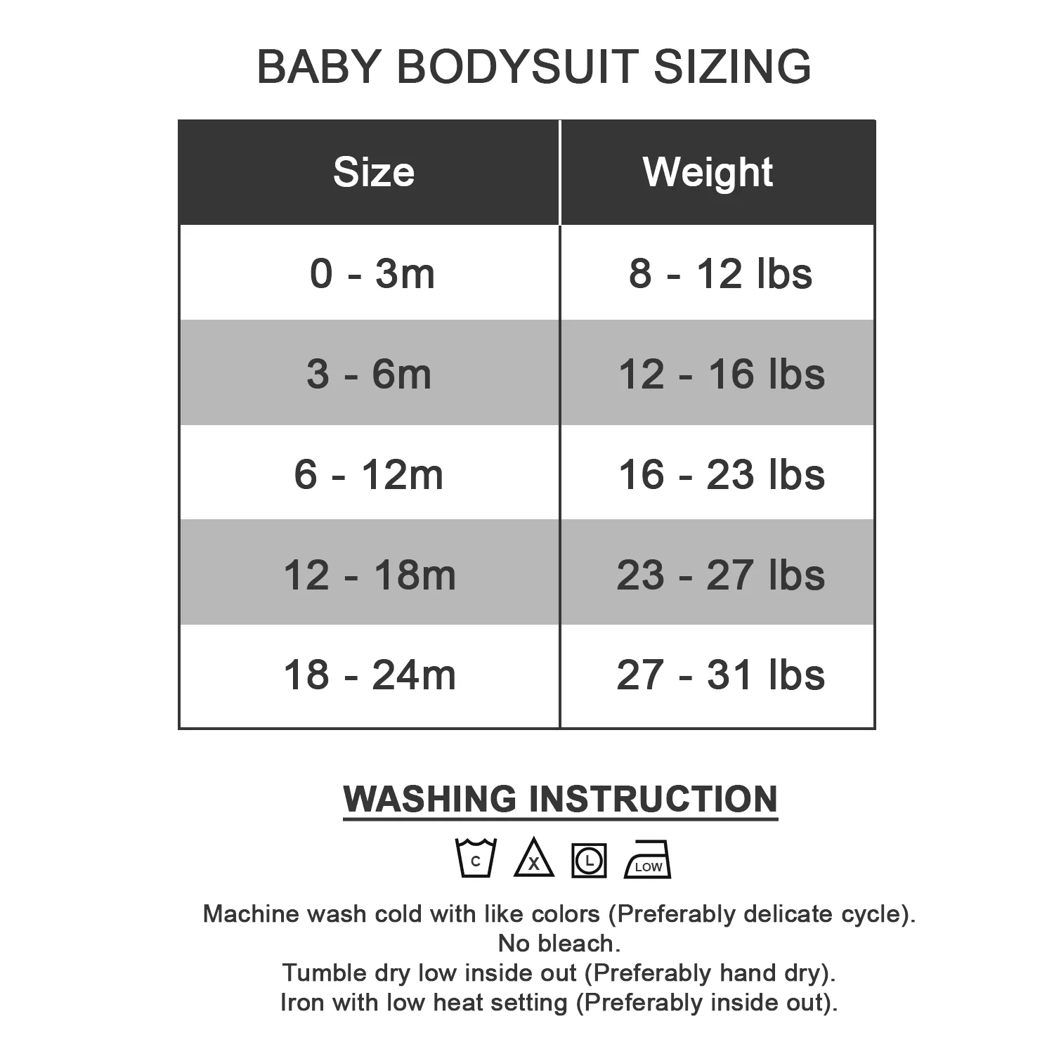 [Custom IMAGE] Endanzoo Organic Long Sleeves Baby Bodysuit I Front & Back