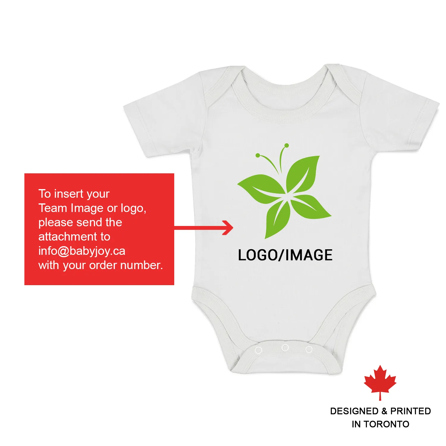 [Custom IMAGE] Endanzoo Organic Short Sleeves Baby Bodysuit I Sports Team I Front & Back