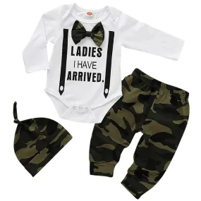 Cute 3 PCS Set Newborn Baby Boy Clothes