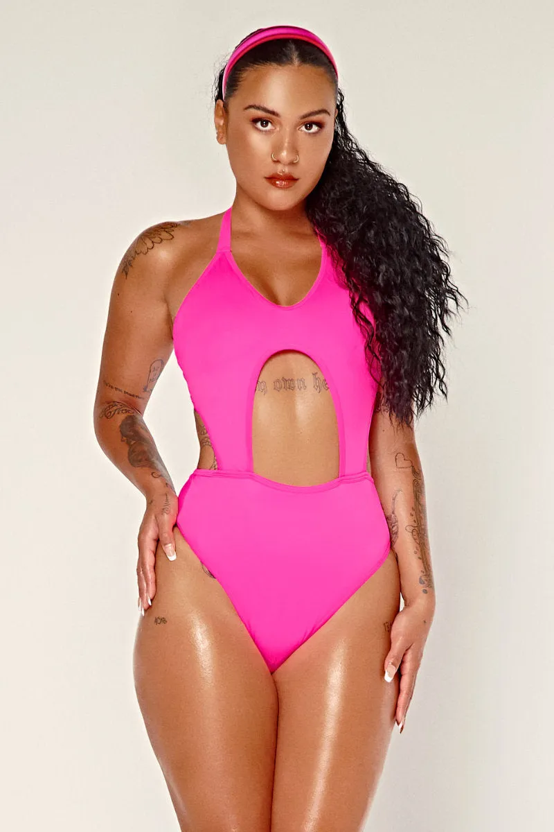 CXIX Dollhaus Halter Bodysuit - Pink