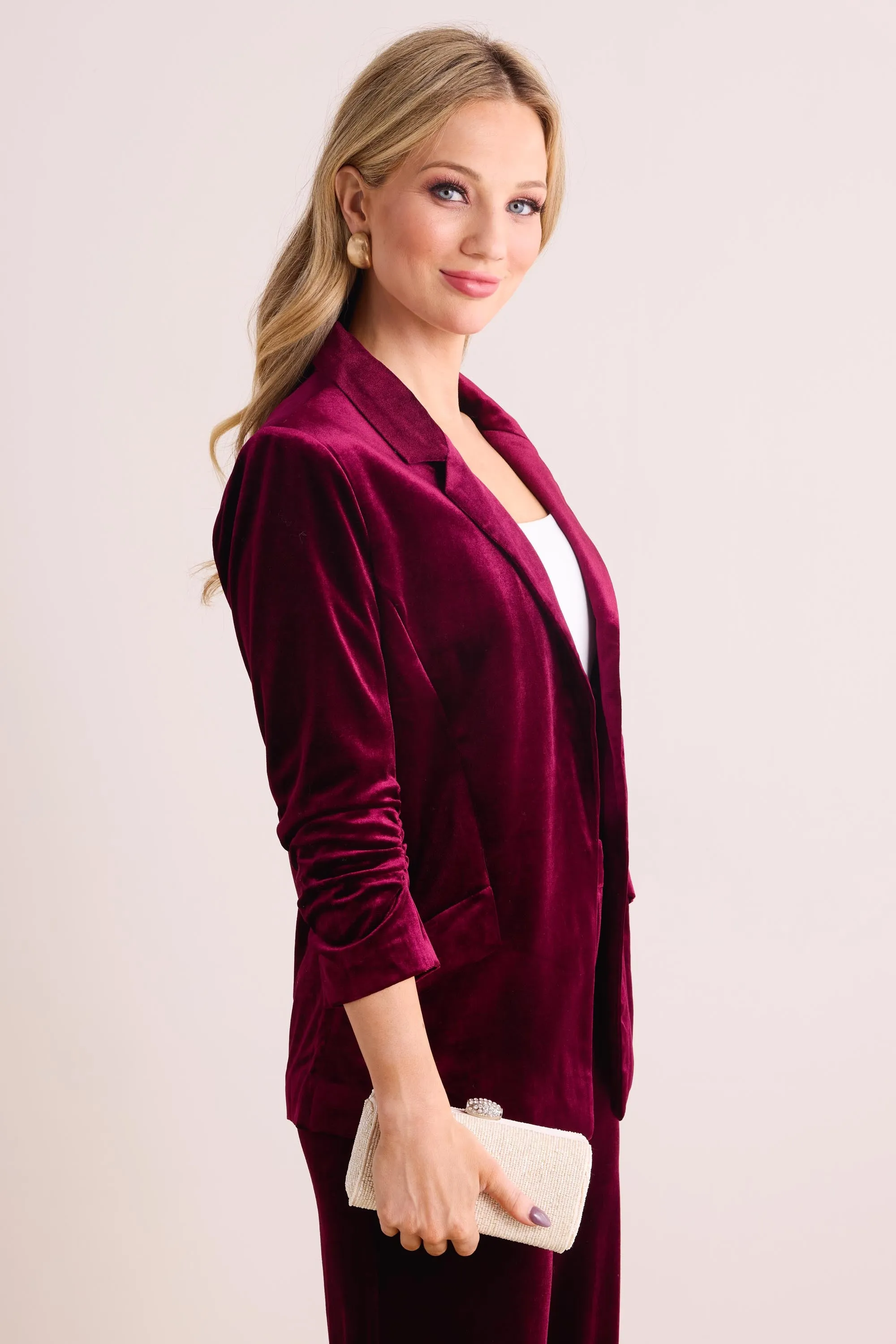 Dawn Blazer- Burgundy