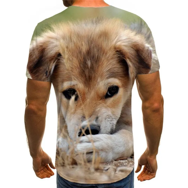 dog tshirts Print clothes Puppy Cute animal men's big Smart dogs Cool art costume