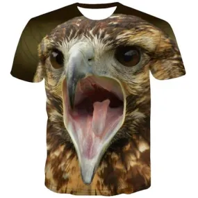 Eagle T-shirt Men Animal Tshirt Anime Ferocious Tshirts Cool Funny Tshirts Novelty Harajuku Shirt Print Short Sleeve T shirts