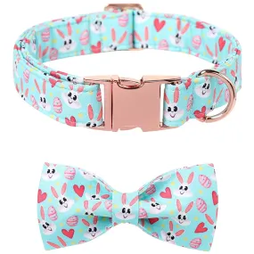 Easter Egg Dog Collar with Bow Tie for All Sizes