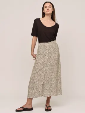 Ellen Midi Skirt - Petite Antrachite Flower