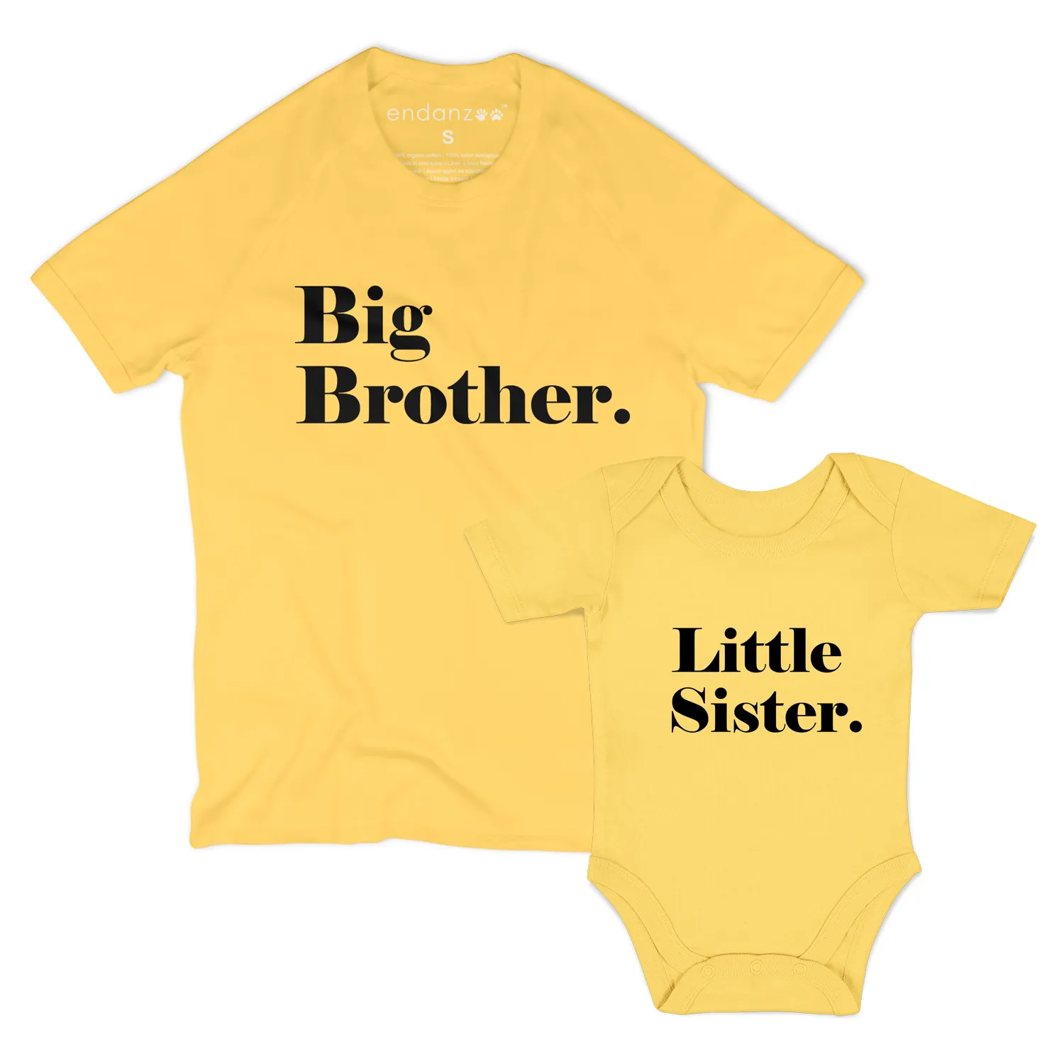 Endanzoo Matching Sibling Organic Kids Outfit - Big Brother & Little Sister