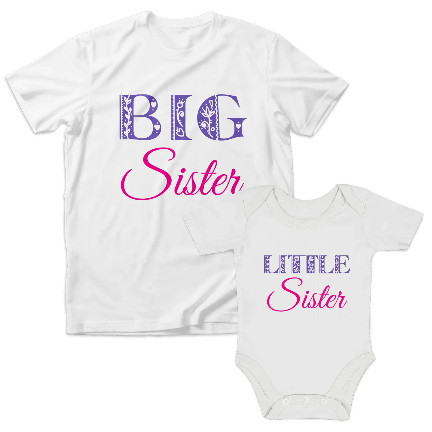 Endanzoo Matching Sisters Organic Kids Tee Shirt - Big Sister & Little Sister